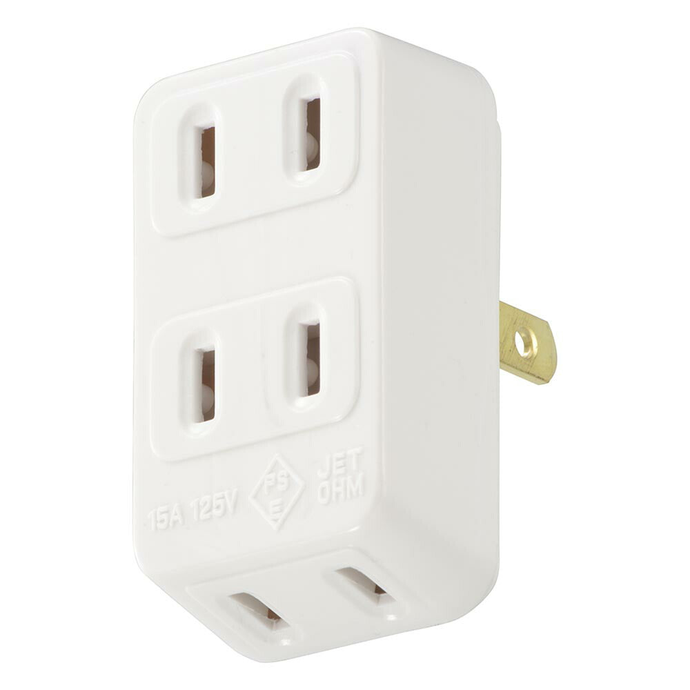 3口タップ(1500Wまで/15A-125V/ホワイト)_06-5381_HS-HL3/W_OHM(オーム電機)